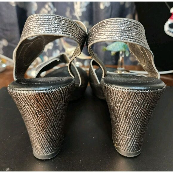 Patrizia By Spring Step Dade Sandals Size 42 US 10.5-11 Pewter Heels Ankle Strap - Picture 4 of 11